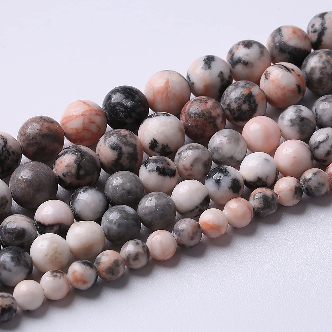 60pcs 6mm Natural Pink Zebra Jaspers Beads Round Loose Beads for Jewelry Making DIY Bracelet Crystal Energy Healing Power Stone (6mm, Pink Zebra Jaspers)