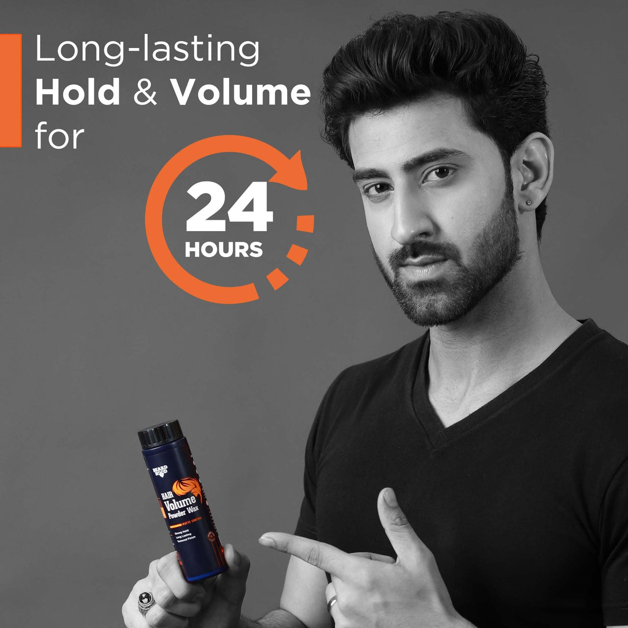 Beardhood Hair Volumizing Powder Wax 10g | Strong Hold, Matte Finish Hair Styling Natural & Zero Toxin Hair Styling Powder,White