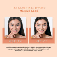 Shryoan Liquid Highlighter| Shimmery Glow for All Skin Tones | Lightweight Cream Formula for Full Coverage, Long-Lasting Glow for Radiance & Paraben-Free (15g)