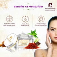Passion Indulge Kumkumadi Natural HydraGel Moisturizer - 50gm | SPF 15 unisex for Anti-Aging, Glowing, shine and Brightness with Saffron, Vetiver Oil, and 16 Herbs for All Skin Types