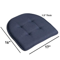 Sweet Home Collection Chair Cushion Memory Foam Pads Tufted Slip Non Skid Rubber Back U-Shaped 17