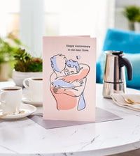 American Greetings Anniversary Card For Him From Him (How Lucky) Silhouettes of 2 Men