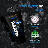 INDUS VALLEY Men 100% Natural 2 in 1 Active Charcoal Face Mask and Scrub With Dead Sea Water & Clay - (100ml)