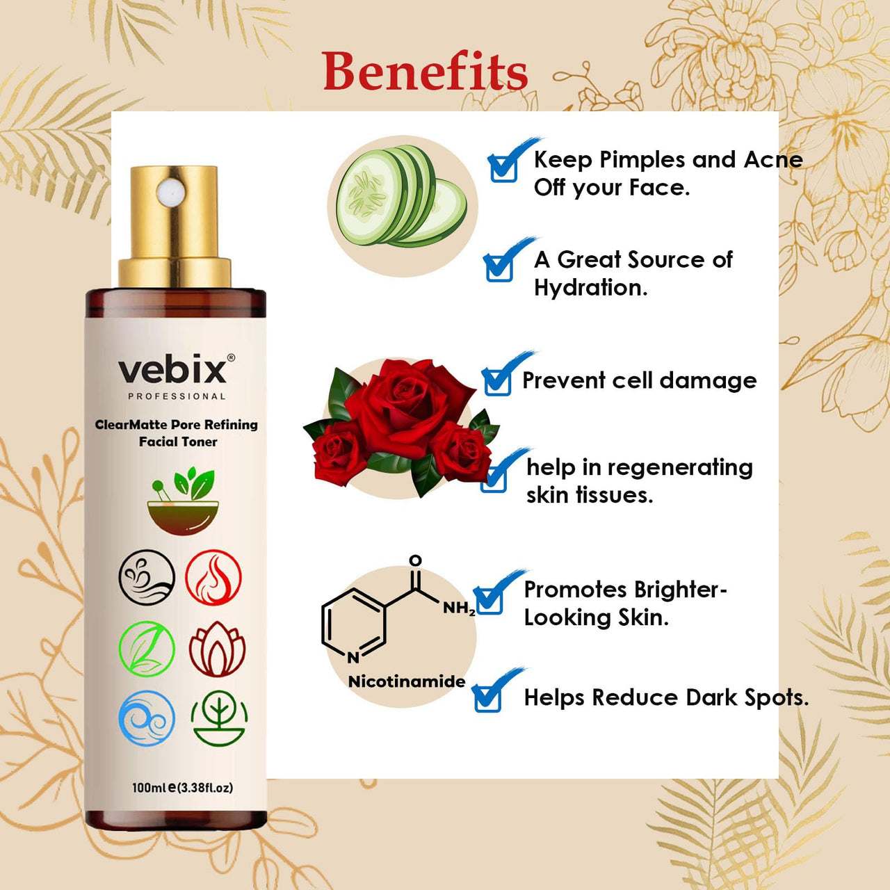 VebixProfessional Customized Regimen -Full Kit -Lotus AntiHairfall Shampoo & Neem Oil + Rose Face Toner + Hair Glow Serum + Hair Booster Serum & Kumkuma Brightening Face Oil -12.51 Fl.oz (Dry Hair)