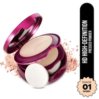 Hilary Rhoda HD High-Definition Pressed Powder | 2 in 1 Compact Powder | Shimmery & Matte Finish | Oil Control Formula | 18g (My Ivory - Shade 01)