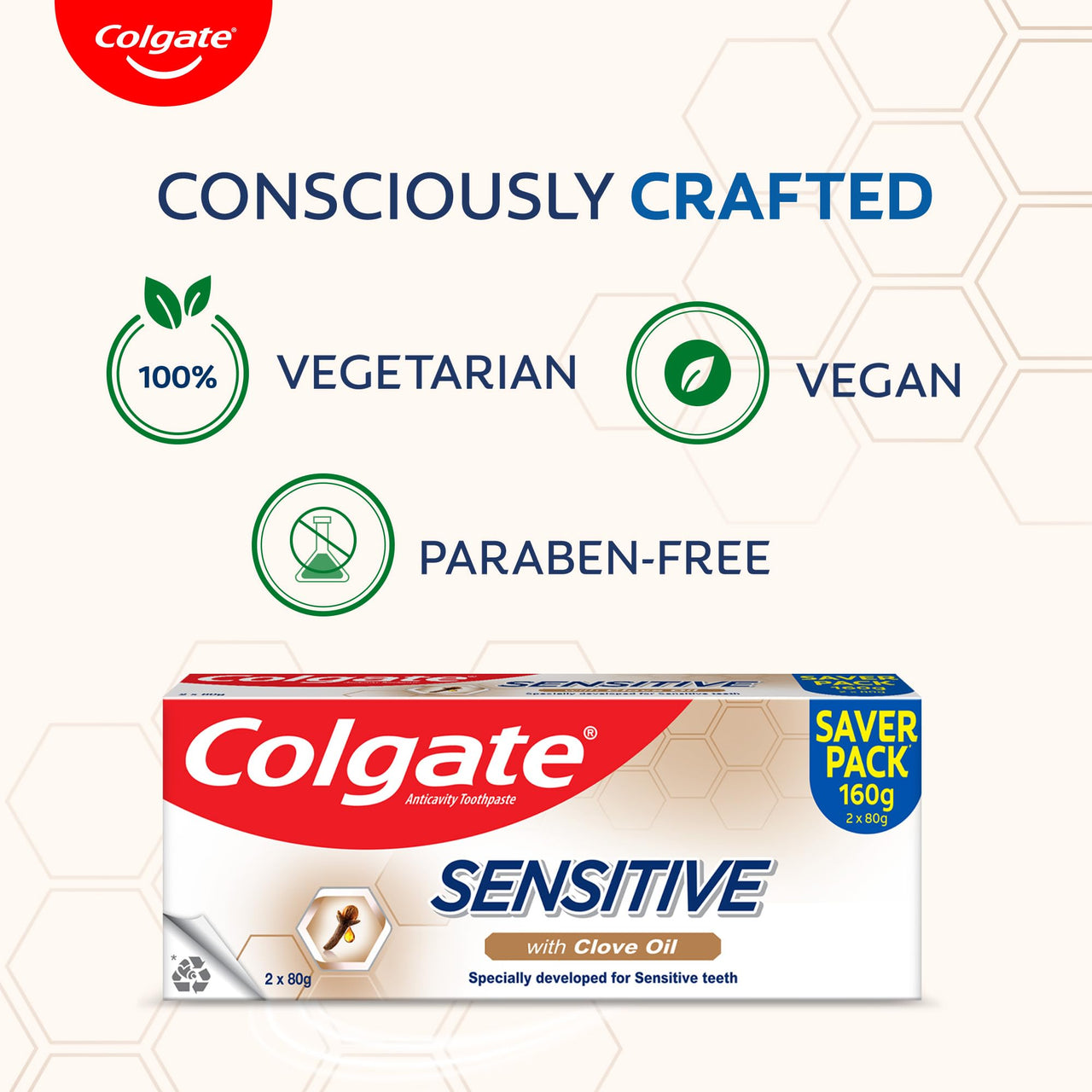 Colgate Sensitive Toothpaste with Clove Oil, for Sensitivity Relief, 160g,