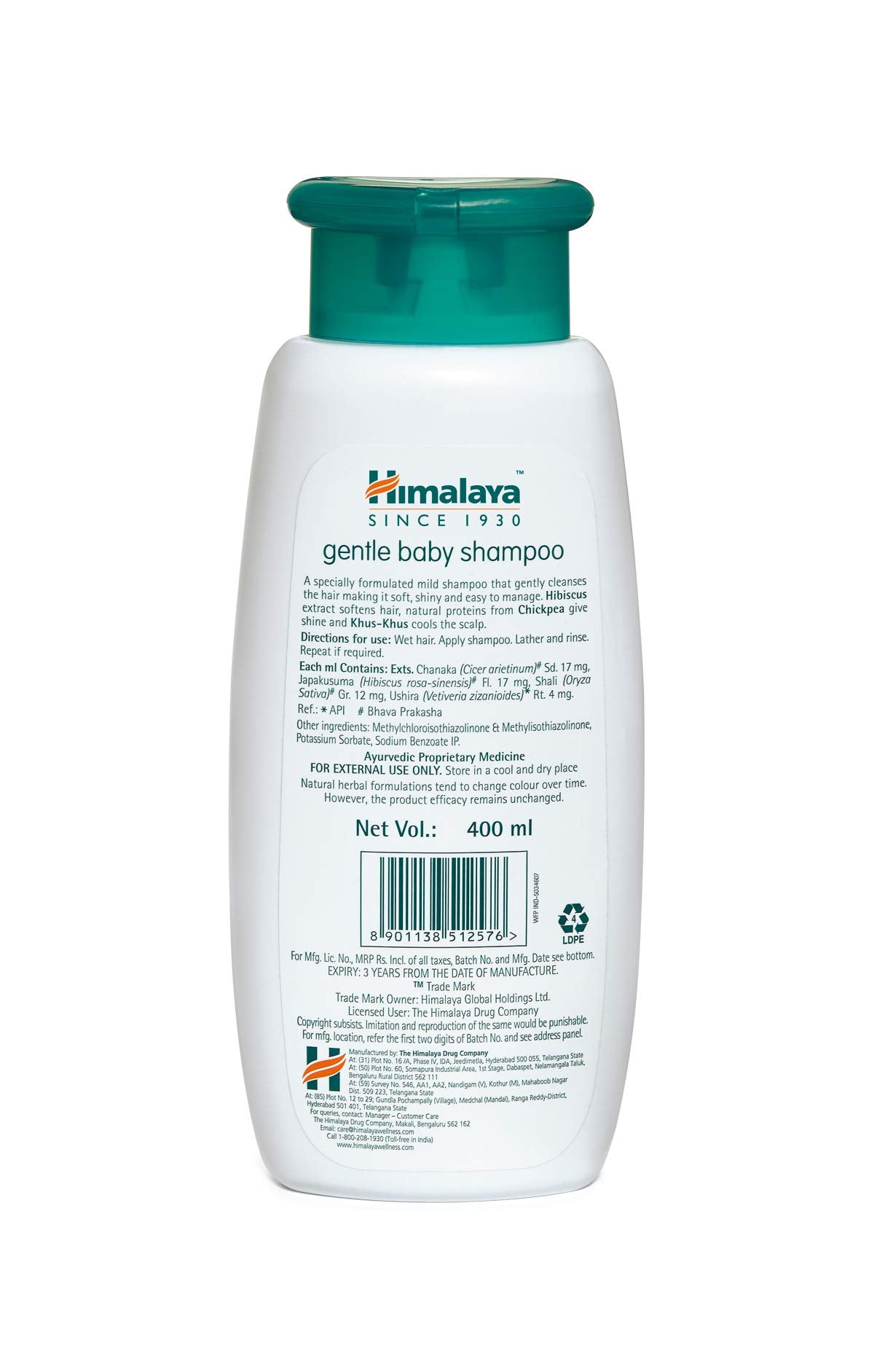 Himalaya Baby Shampoo (400 ml) & Himalaya Gentle Baby Soap Value Pack, 4 * 75g
