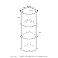 Furinno Turn-N-Tube 4-Tier Corner Display Rack Multipurpose Shelving Unit, Dark Brown Grain/Black 4-Tier Round Tube