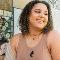 ﻿SoulKu Gemstone Necklace, Handmade Healing Crystal Jewelry, Motivation Jewelry For Women, Five Faceted Gemstone Beads, 16