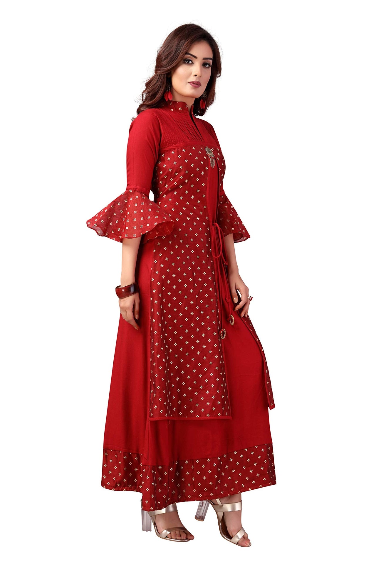 madhuram textiles Women's  Rayon Anarkali Kurta