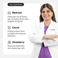 Cureskin Tinted Lip Balm For Women And Men |Hydrates & Protects For Lip Tint With Beetroot,Carrot & Strawberry |Lip Lightening Balm For Dark Lips |Tinted Lip Balm For Dark Lips To Lighten,1 Count