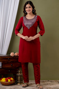 LookMark Womens Cotton Rayon Kurta and Pant Set with Dupatta