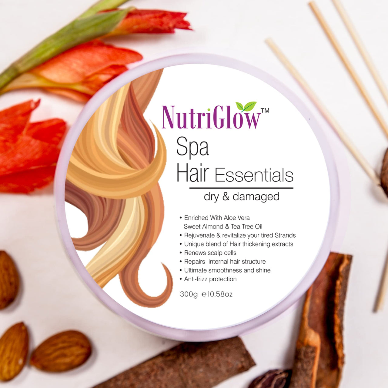 NutriGlow Hair Spa Cream with Damage Reverse & Moisture Lock Formulation for Dry & Damaged Hair - 300g