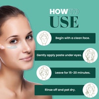 WildOak Under Eye Clay Mask | Brightens Dark Circles, Fades Fine Lines & Eye Puffiness | Geranium, Sandalwood & Saffron Oil | Deep Hydration & Skin Firming | Visible Results in 30 Days | 50g