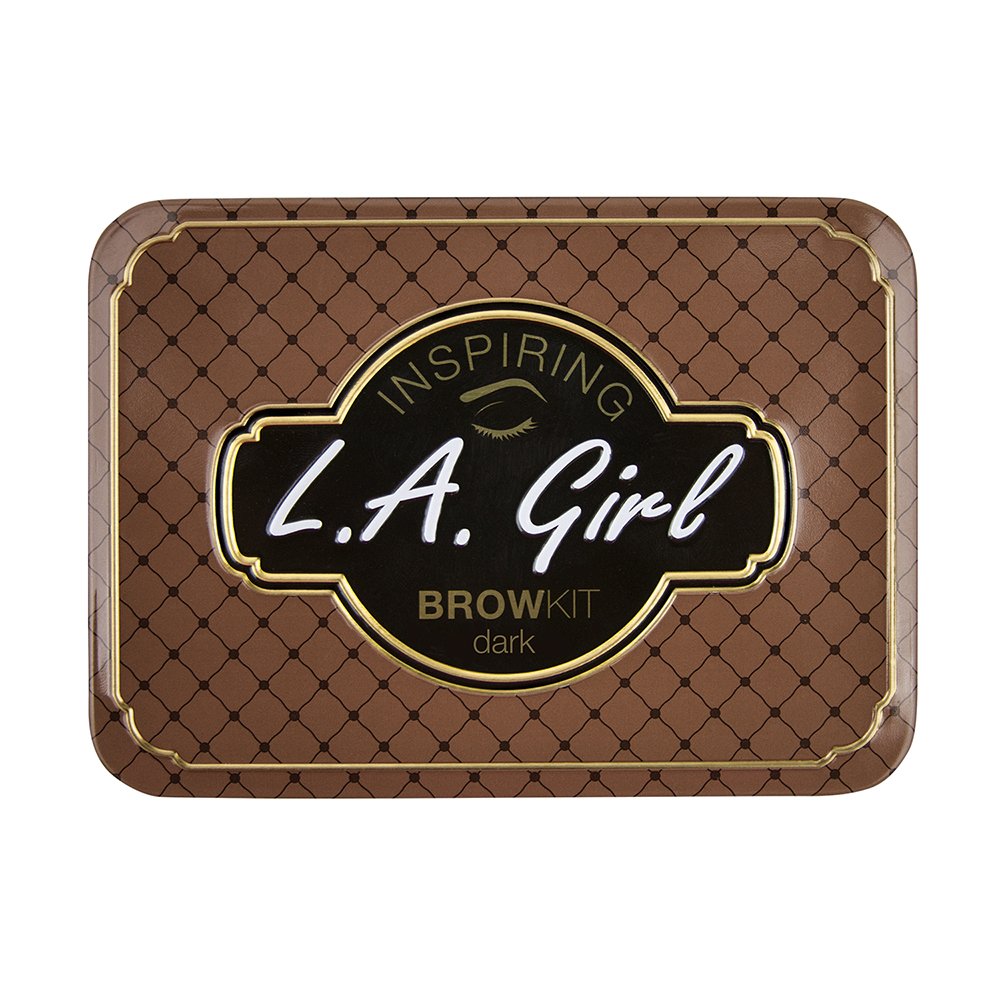 L.A.Girl Spiring Eyebrow Kit Dark and Defined | Browkit to Shape, Define and Fill the Eyebrows, Kit with 1 Brow Wax, 3 Fixing Powders, 1 Brush and 1 Tweezers, Vegan Product, Paraben & Cruelty-6.5g