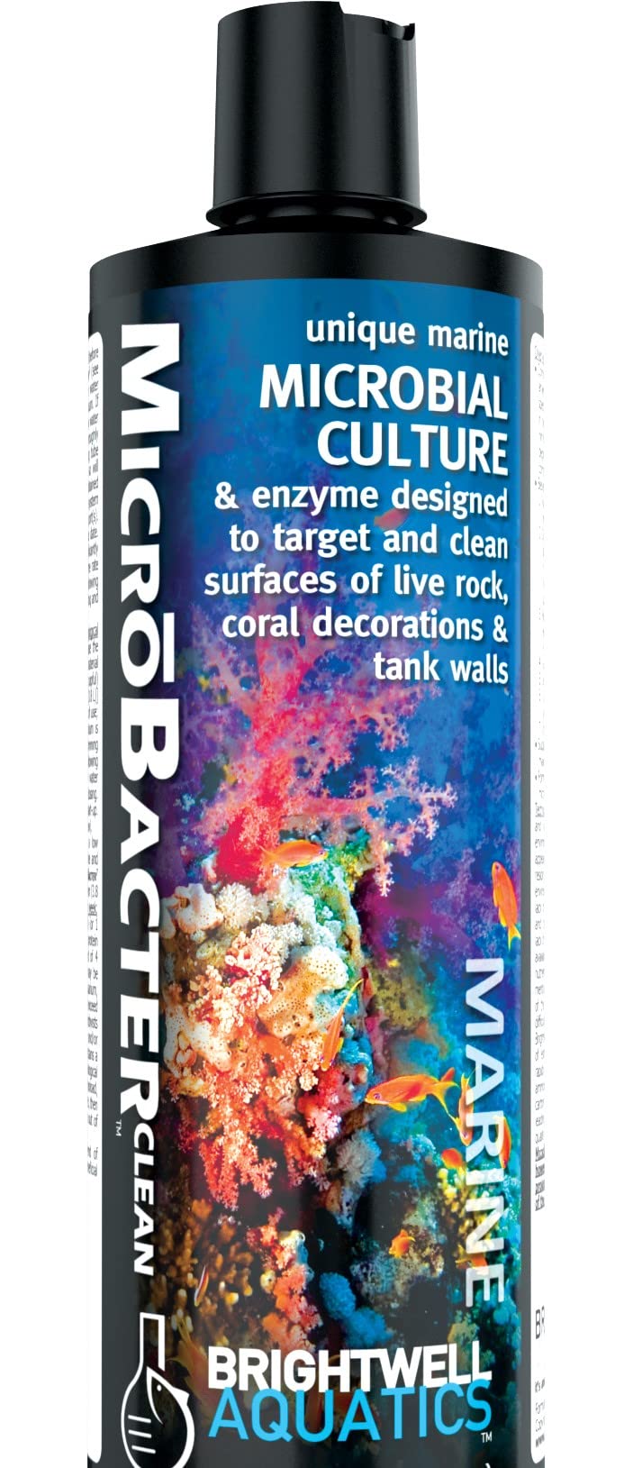 Brightwell Aquatics MicroBacter Clean - Microbial Culture & Enzyme Blend Designed to Target & Clean Surfaces of Aquatic Tanks, 250 ML 250-ml