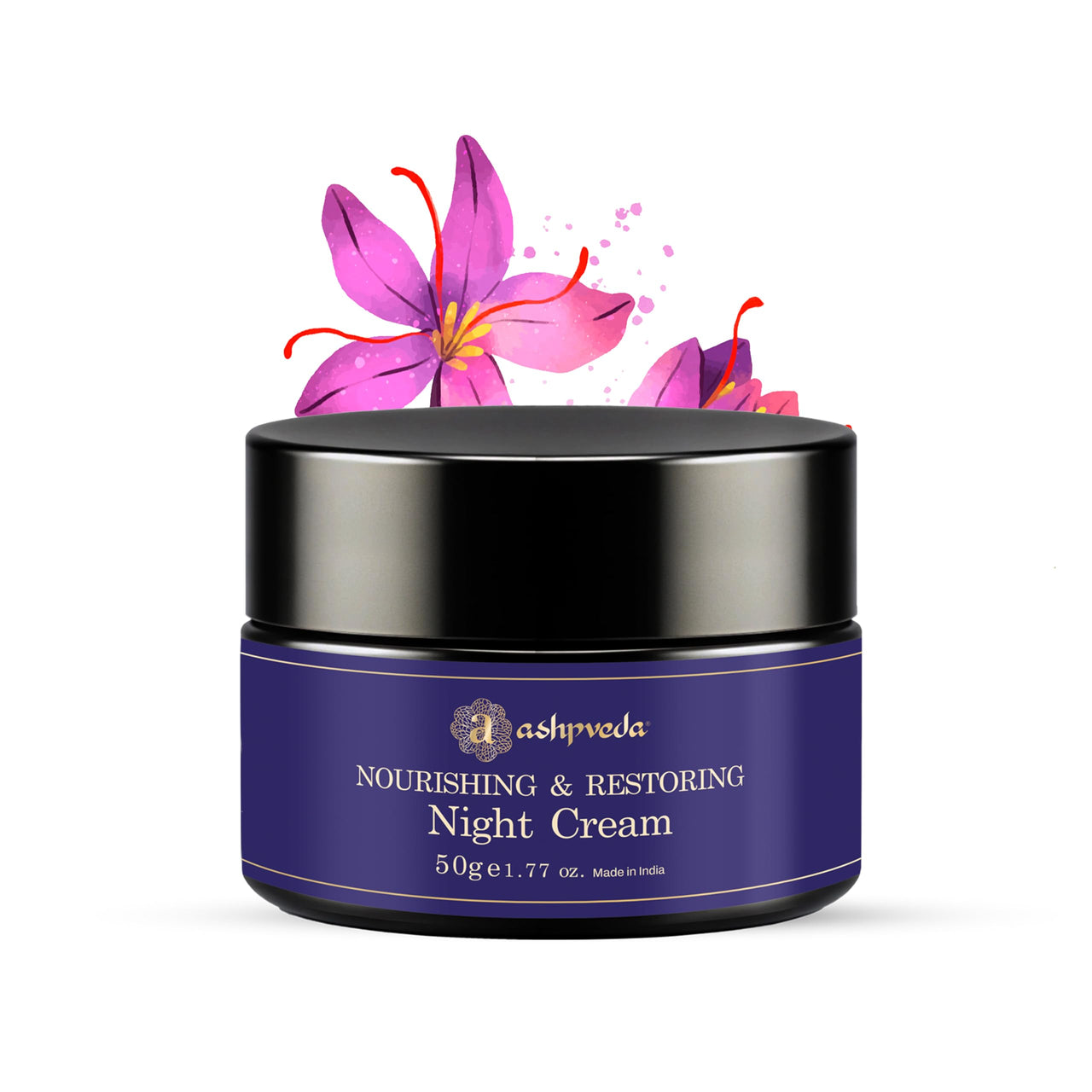 Ashpveda Nourishing & Restoring Night Cream with Saffron & Sandalwood | Refined Skin Complexion Cream For Women & Men | Reduces Fine Lines & Wrinkles (50 gm)