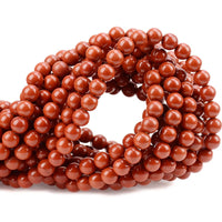 100Pcs Natural Crystal Beads Stone Gemstone Round Loose Energy Healing Beads with Free Crystal Stretch Cord for Jewelry Making (Red Jasper, 8MM) Red Jasper