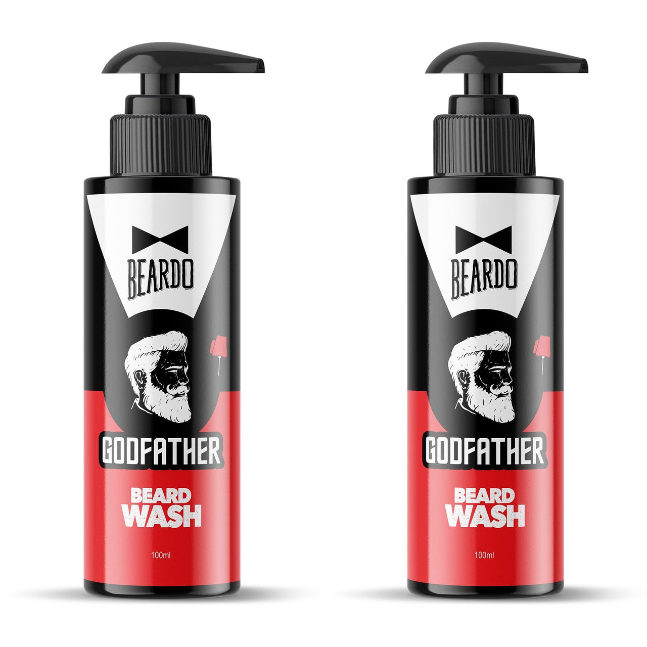 Beardo Godfather Beard Wash for men (100ml x 2) | Aromatic, Woody Scent | Purifying & Hydrating Beard and Skin Cleaner with Avocado Oil, Argan Oil | Beard Shampoo for Clean & Healthy Beard