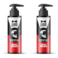 Beardo Godfather Beard Wash for men (100ml x 2) | Aromatic, Woody Scent | Purifying & Hydrating Beard and Skin Cleaner with Avocado Oil, Argan Oil | Beard Shampoo for Clean & Healthy Beard