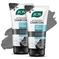 Joy Activated Charcoal Face Wash for Oily Skin 150ml x 2 | Controls Oil & Removes Dirt & Blackheads | Fights Pollution, Reduces Acne & Pimples For a Clearer & Smoother Skin