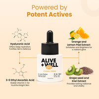 Alive & Well Vitamin C Face Serum, With Hyaluronic Acid And Orange Peel, Crafted By Dermatologists For Brightening, Hydrating, Uneven Skin Tone, Boost Collagen, Fades Dark Spots, For Men & Women -30Ml