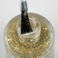 DeBelle Gel Nail Polish Galaxia (Transparent With Different Size Holo Glitter Nail Paint)|Non UV - Gel Finish |Chip Resistant | Seaweed Enriched Formula| Long Lasting|Cruelty and Toxic Free| 8ml