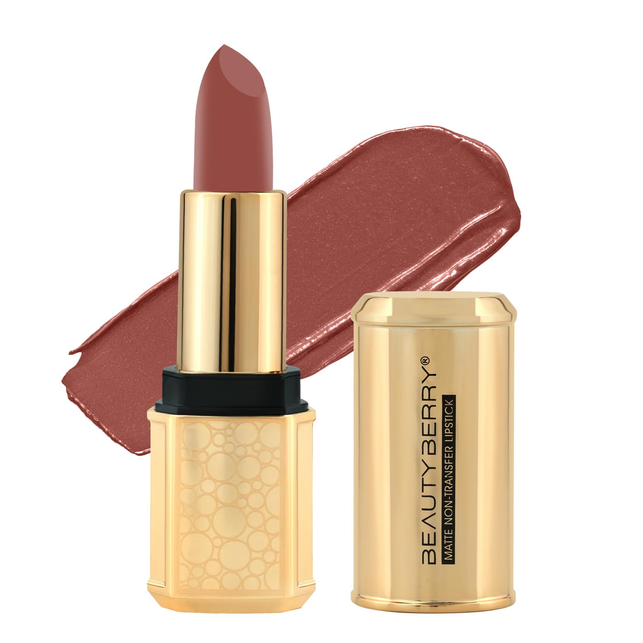 Beauty Berry Bold Babe Non-Transfer Matte Lipstick | Highly Pigmented, Lightweight, Smudge Proof & Waterproof Lipstick | Single Swipe Application, Long Lasting Lipstick for Women (Coffee Commando)