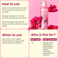 PLIX - THE PLANT FIX Hibiscus Bond Repair Advanced Shampoo for Damaged, Frizzy Hair - 200ml | Repair Hair Molecular Structure | FiberHance & Hibiscus Extract | Men & Women