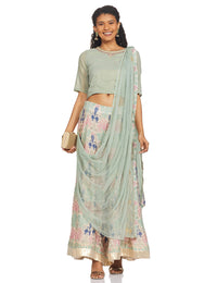 W for Woman Women's  Synthetic Salwar Suit Set