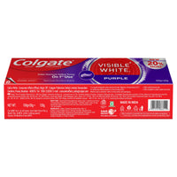 Colgate Visible White Purple Toothpaste For Teeth Whitening, Teeth Whitening Toothpaste With Fluoride, Whitens Yellow Teeth, Enamel-Safe For Daily Use Paste Toothpaste (100G + 20G)