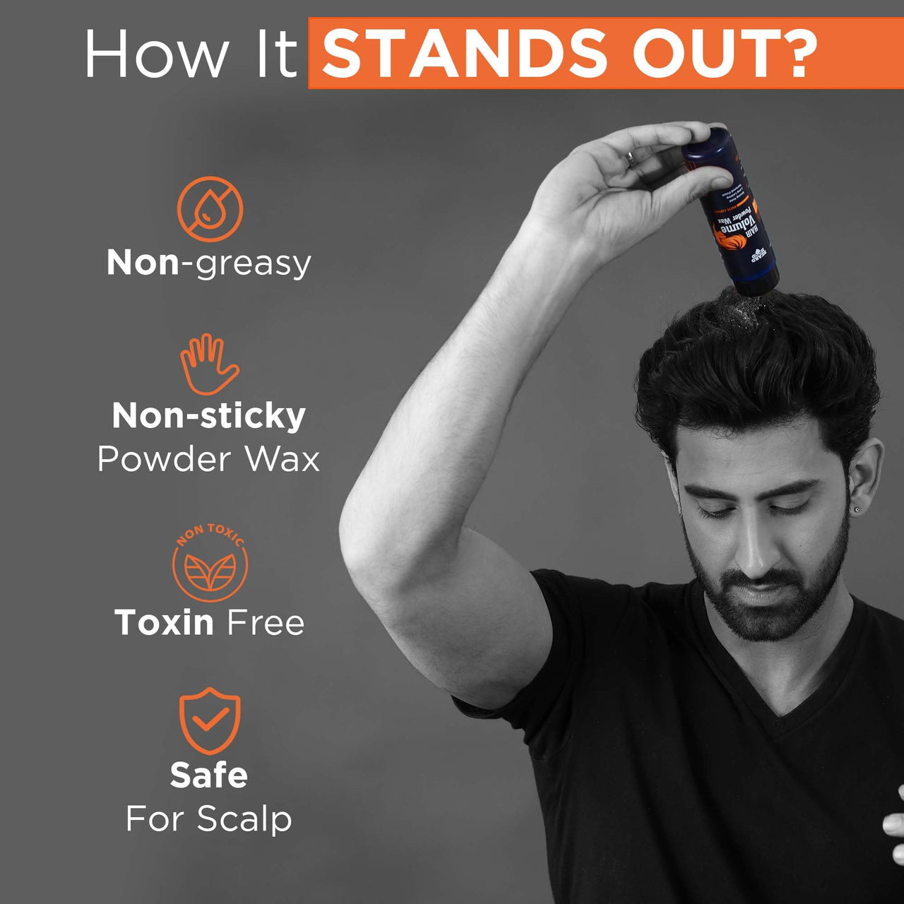 Beardhood Hair Volumizing Powder Wax 10g | Strong Hold, Matte Finish Hair Styling Natural & Zero Toxin Hair Styling Powder,White