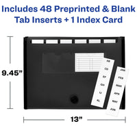 Avery Expanding File Folder Organizer, 7-Pocket Accordion File Organizer, Black, Holds 425 Letter/A4-Size Sheets (73550) 7 Pockets