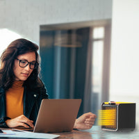 Ontel Handy Heater Turbo 800 Wall Outlet Small Space Heater with Adjustable Thermostat, Programmable 12-Hour Timer, Auto Shut Off - Quiet & Space-Saving Ceramic Mini Heater