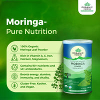 A TATA Product - Organic India Moringa Powder - 100g, Essential Nutrition Superfood, Helps Naturally Boost Energy Levels, Improves Stamina & Vitality, Rich In Vitamins & Minerals