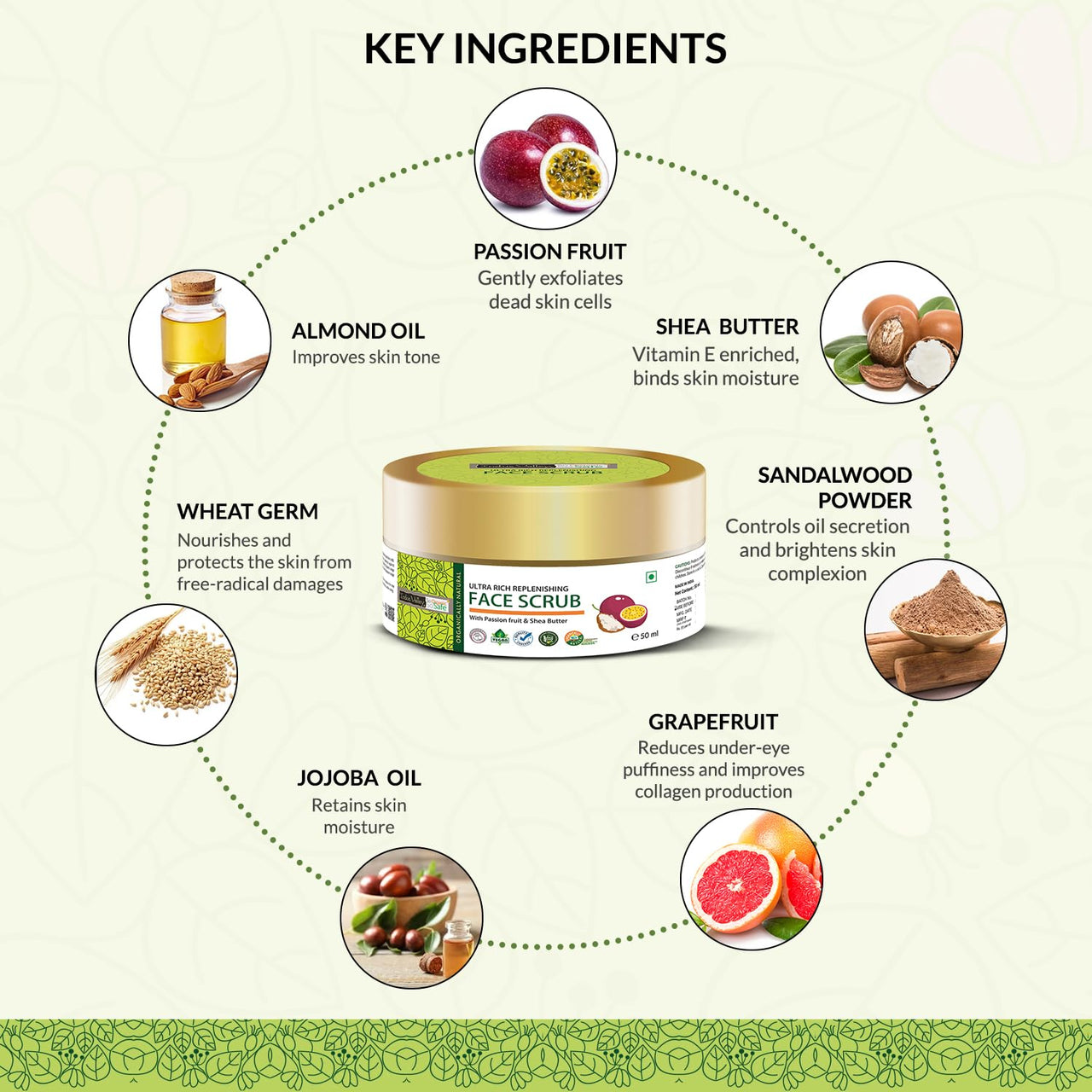 INDUS VALLEY Ultra Rich Replenishing Shea Butter Fruit Face Scrub - (50ml)