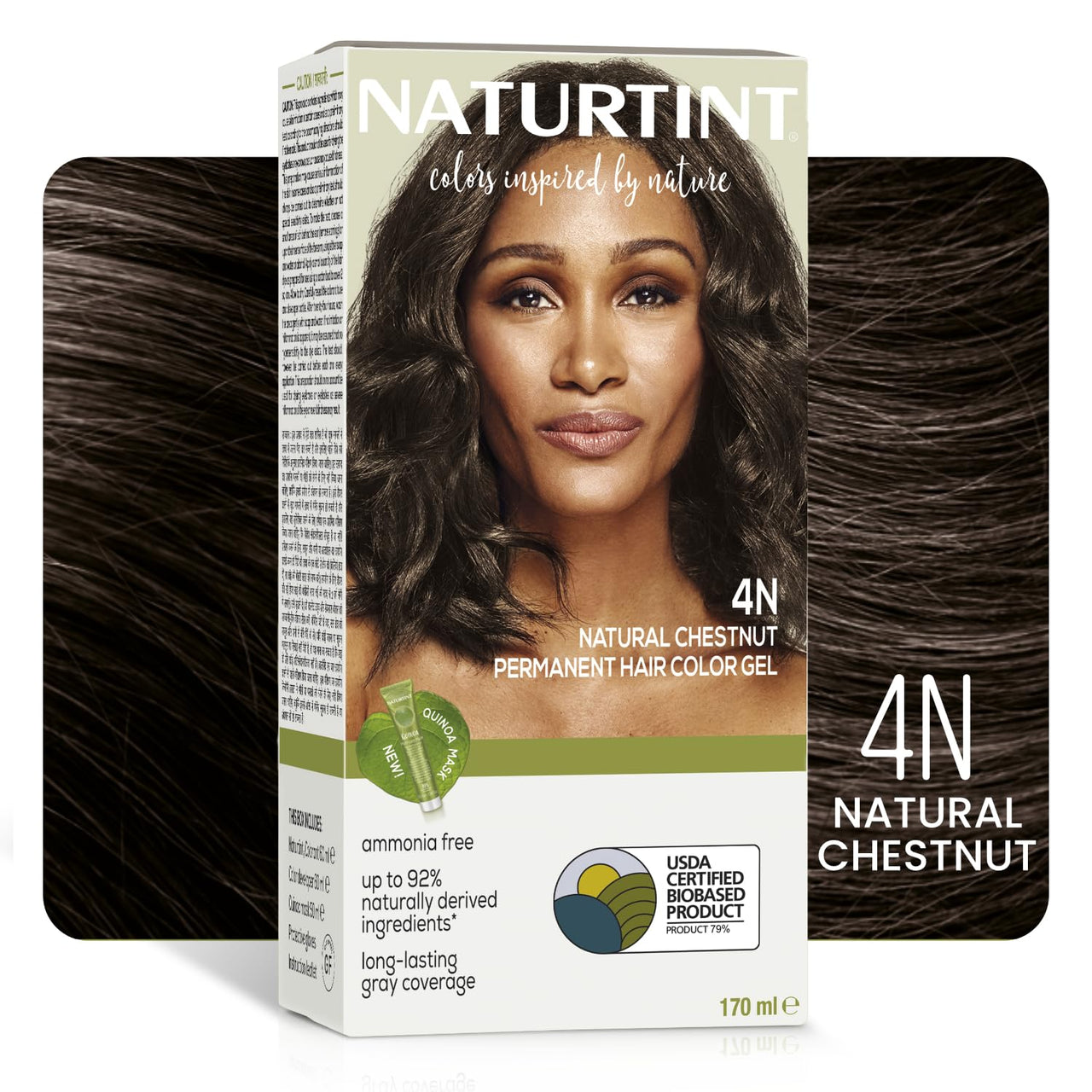 Naturtint Permanent Hair Colour Gel Medium Brown 4N|For Optimal Scalp Care| Upto 100% Grey Coverage | Long Lasting Hair Colour | Ammonia Free Vegan| No Parabens| Enriched with Olives & Organic Shea Butter