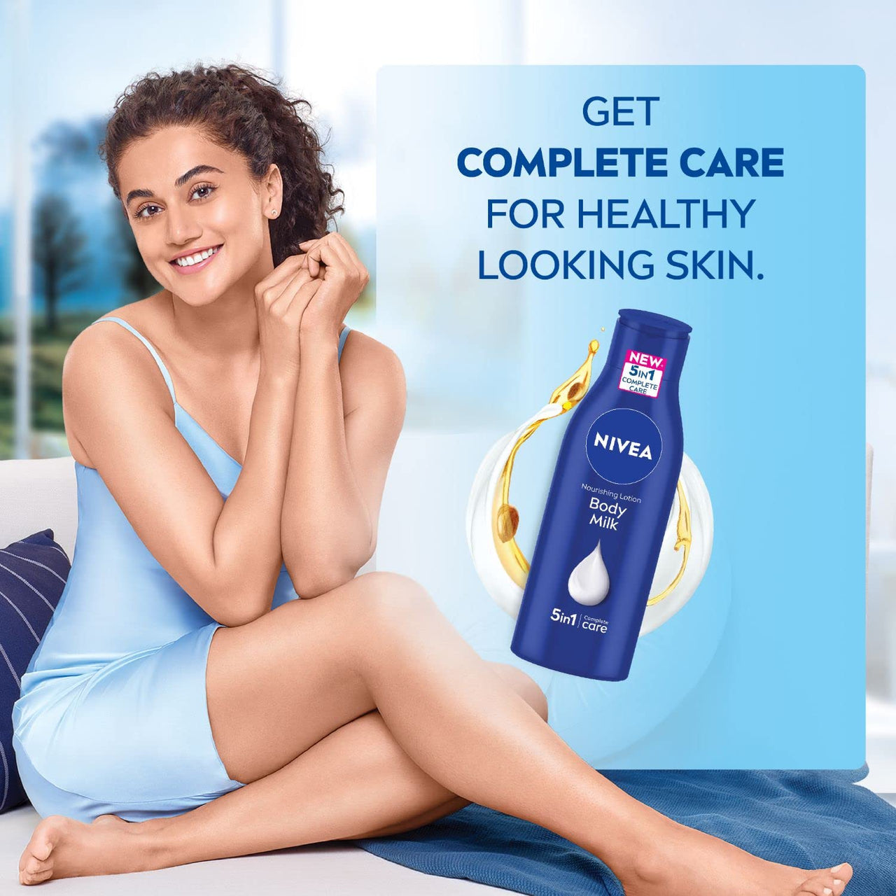 NIVEA Nourishing Body Milk 120ml Body Lotion with Deep Moisture Serum | 48 H Moisturization | With 2X Almond Oil | Smooth and Healthy Looking Skin |For Very Dry Skin