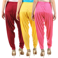 Buy That Trendz Combo Offer (Pack of 3) Cotton Viscose Lycra Dhoti Patiyala Salwar Harem Bottoms Pants for Womens