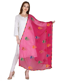 DIAMO Embroidered Chiffon Women's  Dupatta