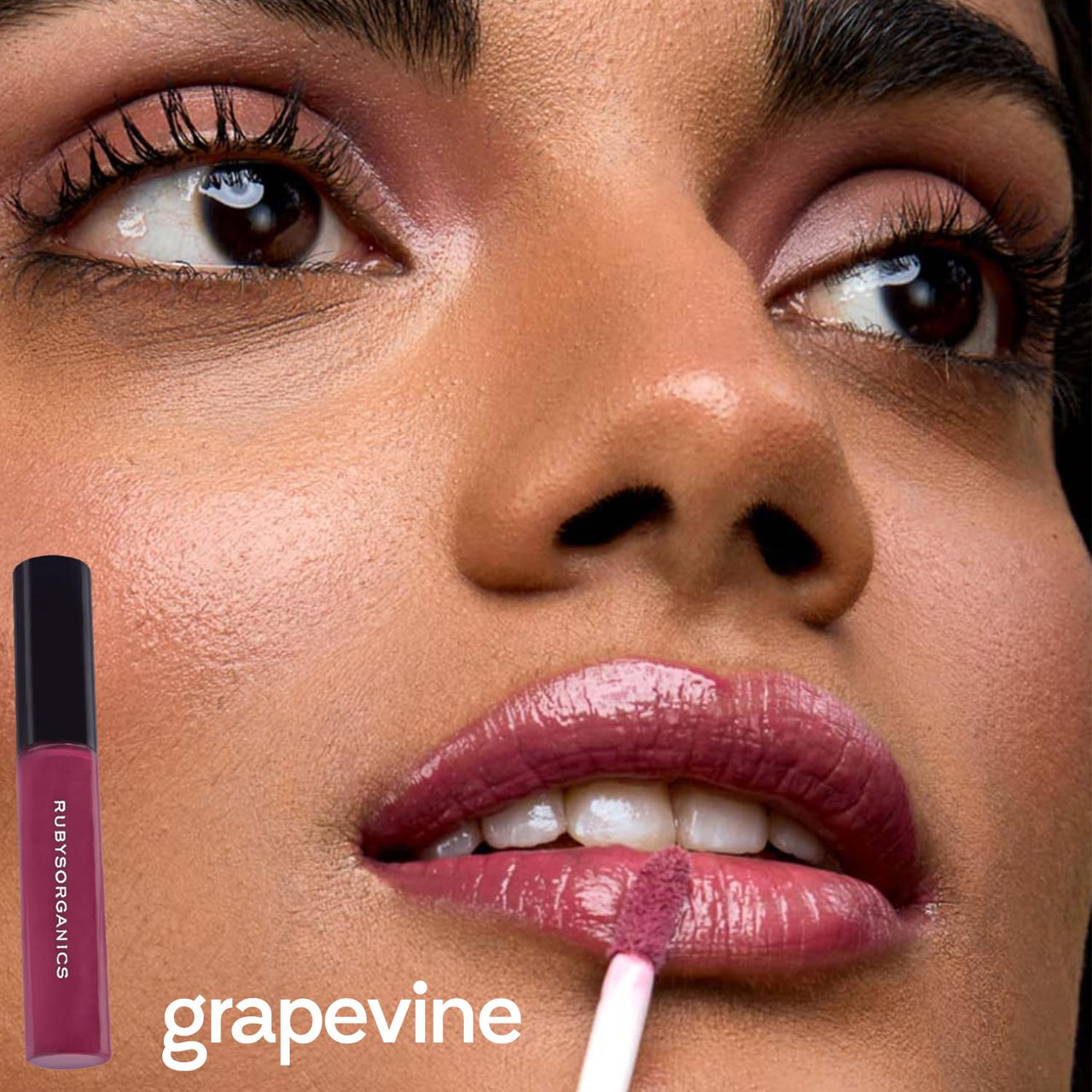 Ruby's Organics Lip Oil Gloss for Women and Girls, All Skin Tones- Moisturizing, Long Lasting, Non Sticky and Non Drying Formula, Glossy Texture, Natural Lip Makeup, Paraben Free - Grapevine, 6.5ml
