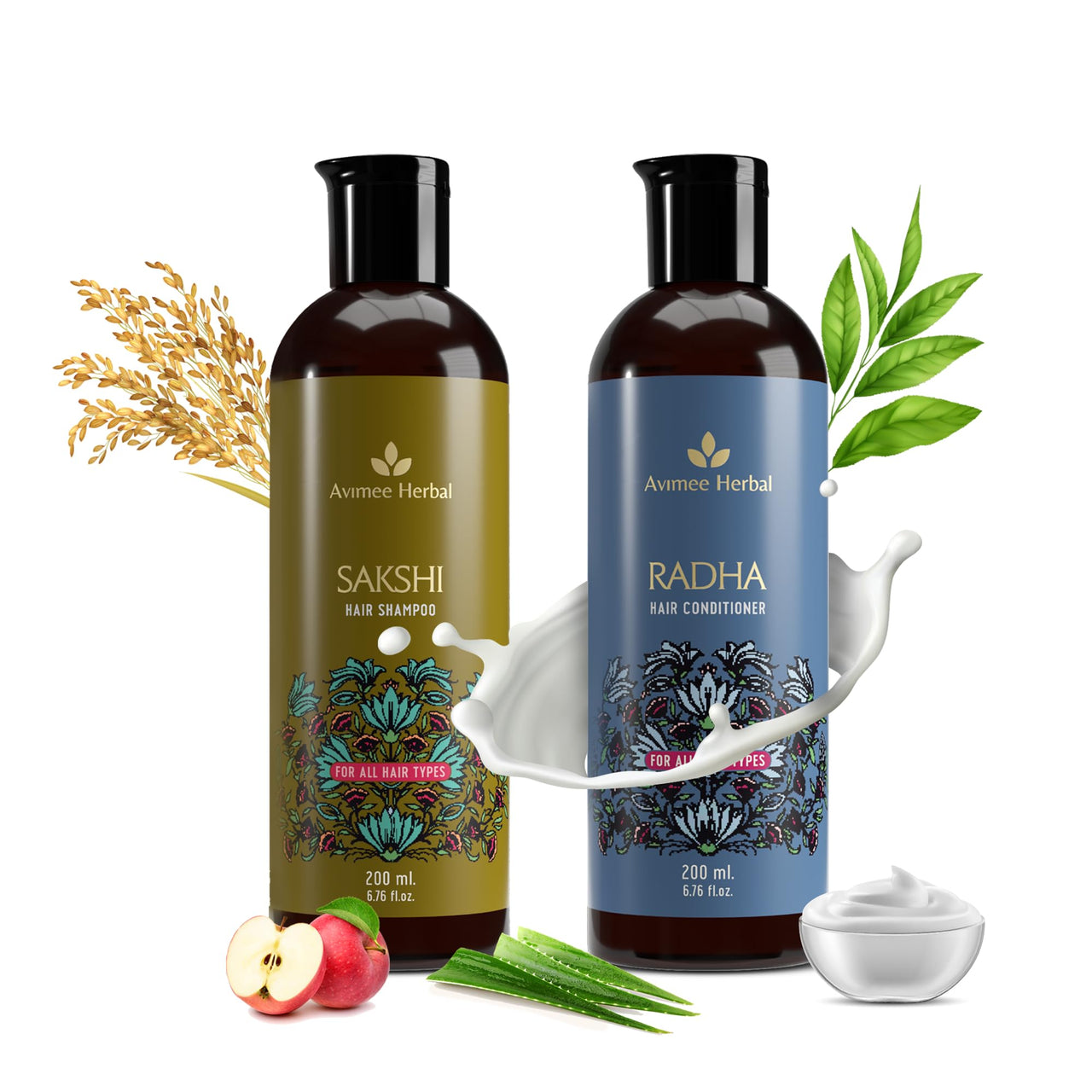 Avimee Herbal Hair Cleanser Combo : Sakshi Hair Cleanser (200ml) & Radha Hair Conditioner (200 ml)