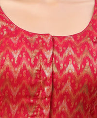 X3 Women's  Viscose Elbow Length Sleeves Soft Brocade Padded Saree Blouse