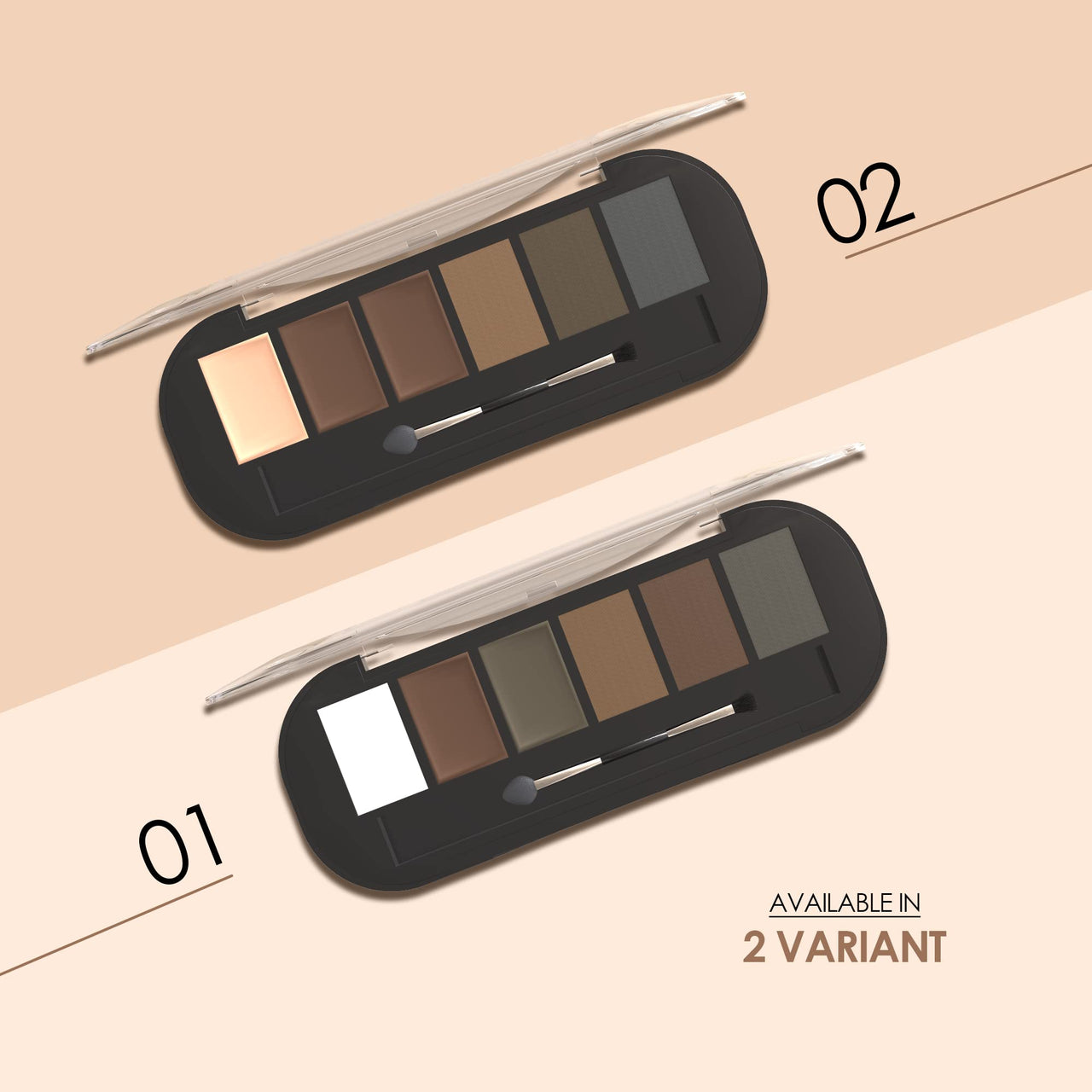 Shryoan Eyebrow Powder with angled eyebrow brush and Spoolie | Long Lasting & Water Proof | (Multi color)
