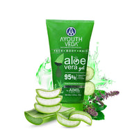 Ayouthveda Aloe Vera Bathing Soap 125g & Aloe Vera Gel 150g & Ultra Hydrating Face Emulsion Cream 60g Combo for Face, Body, Hair, Hydrates Skin without Feeling Greasy, Neem, Tulsi, Even Skin Tones