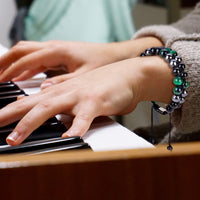 Triple Protection Bracelet 8MM Green Tiger Eye Black Onyx Hematite Stone Bracelet Healing Crystal Natural Stone Bracelet for Men Women Bring Prosperity Luck (8mm Green Tiger Eye/Black Onyx/Hematite) 8mm Green Tiger Eye/Black Onyx/Hematite