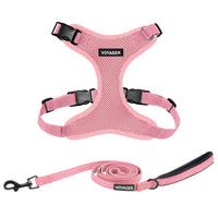 Voyager Step-in Lock Dog Harness w Reflective Dog Leash Combo Set with Neoprene Handle 5ft - Supports Small, Medium and Large Breed Puppies/Cats by Best Pet Supplies - Pink, XS Harness Leash Set (Pink) XS (Chest: 13 - 16