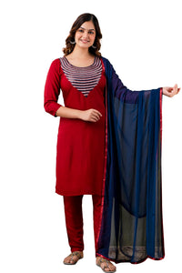 LookMark Womens Cotton Rayon Kurta and Pant Set with Dupatta