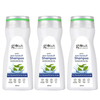 Globus Naturals Anti Dandruff Shampoo, For Dandruff and Itchy Scalp, Suitable For All Hair Types, 200 ml (Pack of 3)