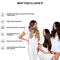 ThriveCo Hair Healing Shampoo, Heals damaged caused by treatment, reduces Frizz & Breakages, with Hyaplex Hair Bonding Tech. For both Men & Women - 250 ml